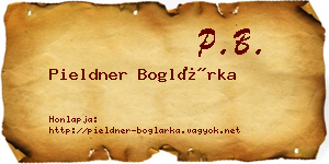 Pieldner Boglárka névjegykártya